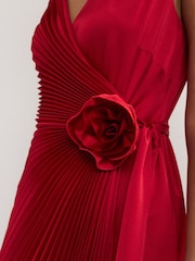 Phase Eight Red Emlyn Pleated Dress - Image 5 of 7