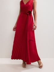 Phase Eight Red Emlyn Pleated Dress - Image 6 of 7
