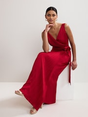 Phase Eight Red Emlyn Pleated Dress - Image 7 of 7