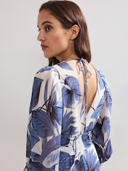 Phase Eight Blue Kaya Printed Dress - Image 3 of 7