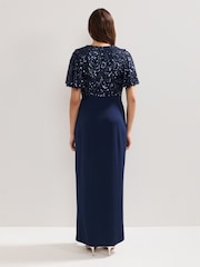 Phase Eight Blue Janessa Sequin Dress - Image 2 of 7