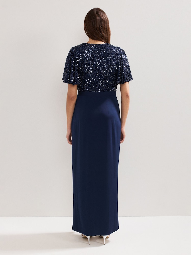 Phase Eight Blue Janessa Sequin Dress - Image 2 of 7