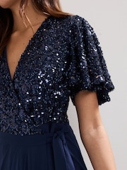 Phase Eight Blue Janessa Sequin Dress - Image 5 of 7