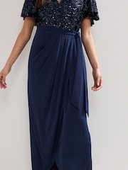 Phase Eight Blue Janessa Sequin Dress - Image 6 of 7