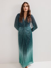 Phase Eight Green Cherene Ombre Dress - Image 3 of 6