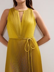 Phase Eight Yellow Dionne Pleated Dress - Image 5 of 7