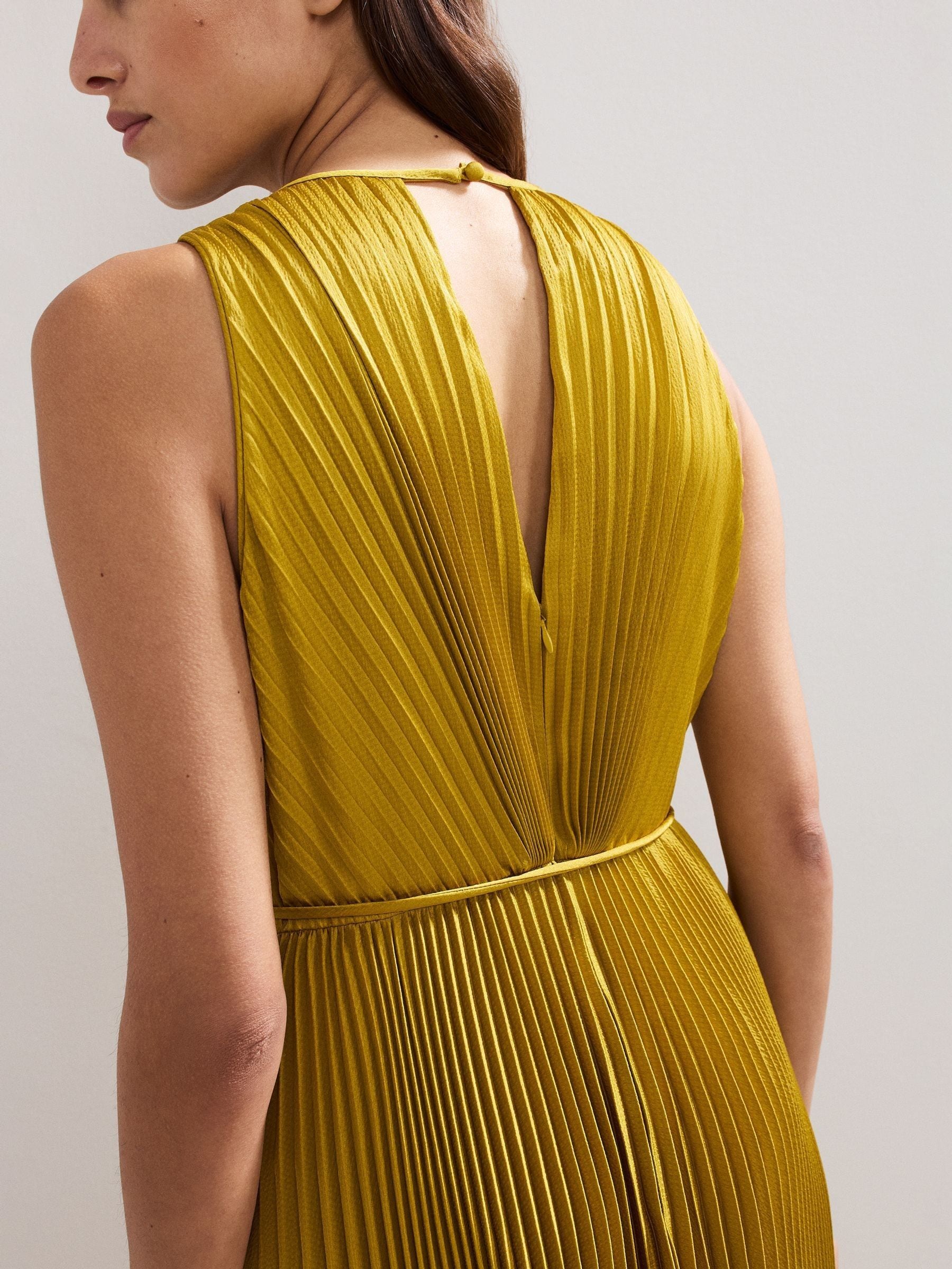Buy Phase Eight Yellow Dionne Pleated Dress from the Next UK