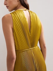 Phase Eight Yellow Dionne Pleated Dress - Image 6 of 7