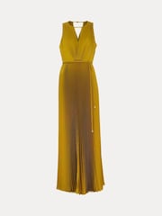 Phase Eight Yellow Dionne Pleated Dress - Image 7 of 7