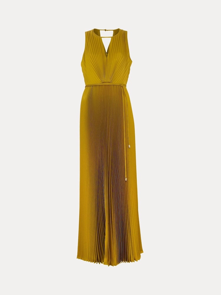 Phase Eight Yellow Dionne Pleated Dress - Image 7 of 7