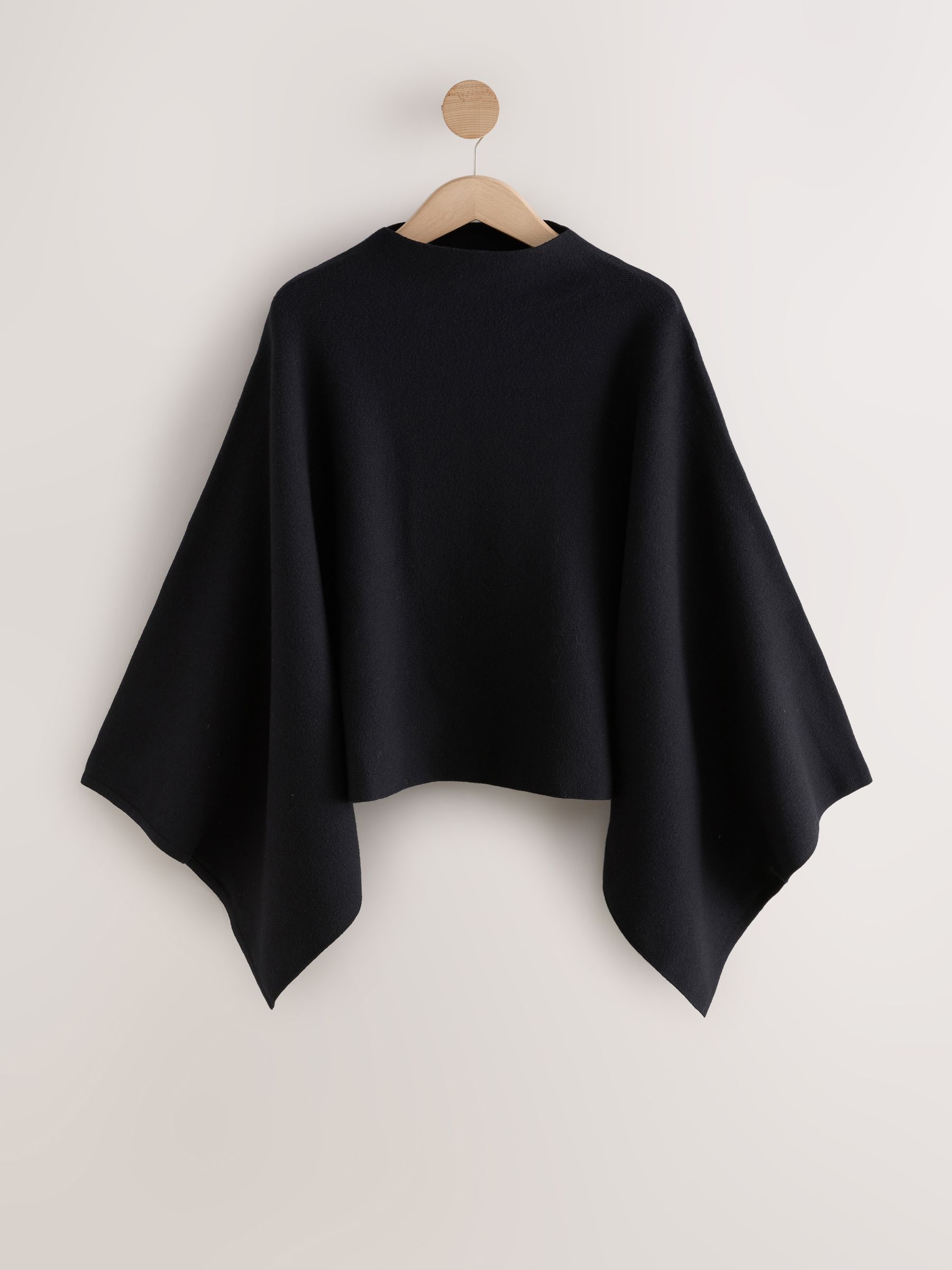 Buy Black Fine Knit Cape Poncho from the Next UK online shop