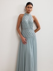 Phase Eight Green Nola Sequin Dress - Image 4 of 7