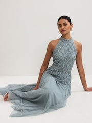 Phase Eight Green Nola Sequin Dress - Image 5 of 7