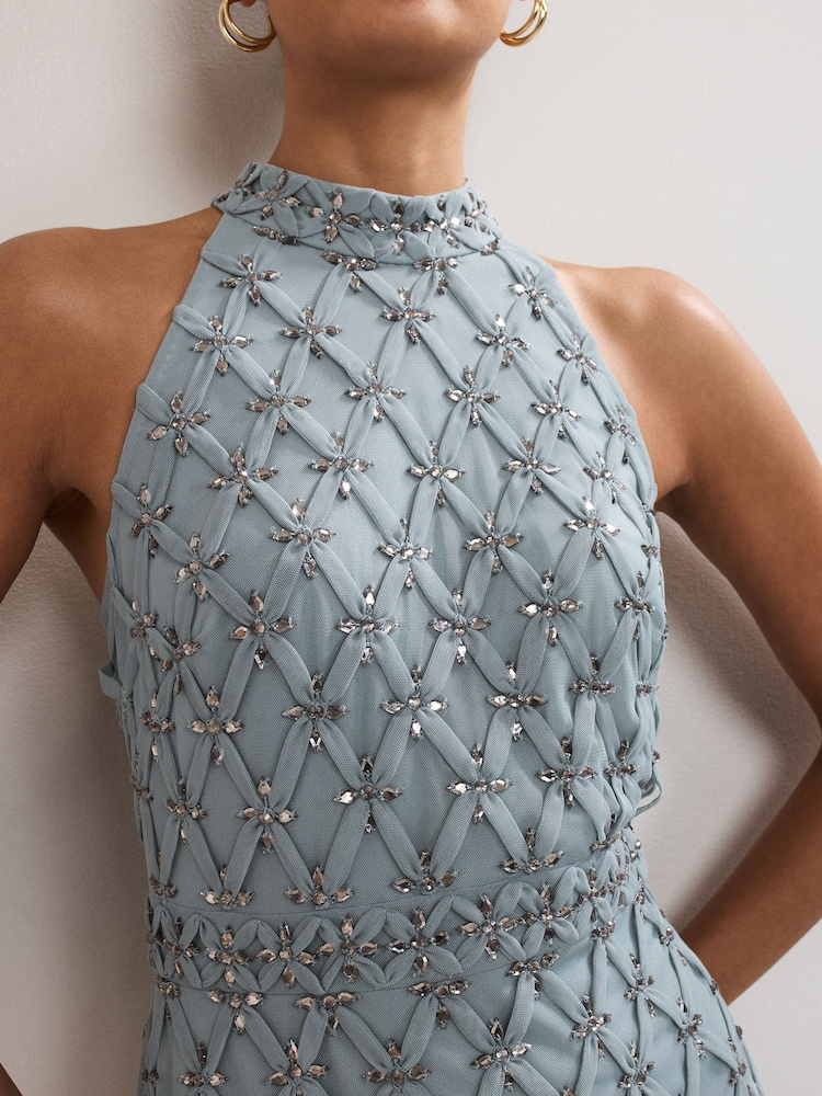 Phase Eight Green Nola Sequin Dress - Image 7 of 7