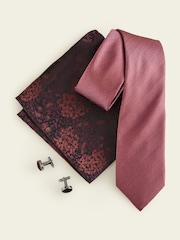 Red Tie, Pocket Square and Cufflink Gift Box - Image 2 of 4