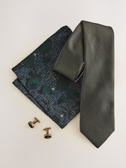 Green Tie, Pocket Square and Cufflink Gift Box - Image 2 of 3
