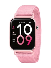 Tikkers Pink  Smart Series 13 Riptape Strap Smart Watch - Image 1 of 6