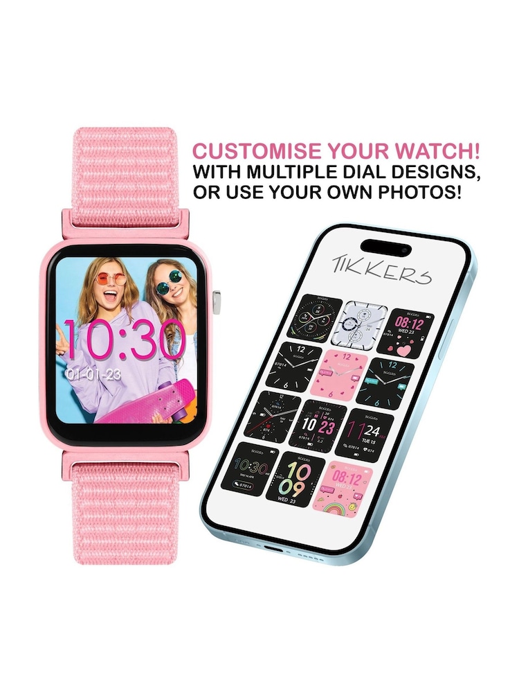 Buy Tikkers Pink Smart Series 13 Riptape Strap Smart Watch from