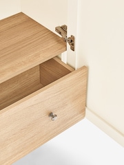 Cream Malvern Oak Effect Glass Lit Cabinet - Image 8 of 8