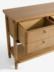 Black Margot Storage Oak Veneer Console Table - Image 11 of 12