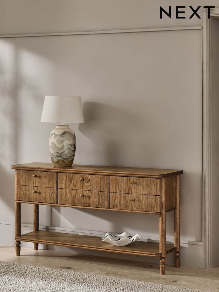 Black Margot Storage Oak Veneer Console Table - Image 12 of 12