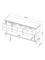 Black Margot Storage Oak Veneer Console Table - Image 5 of 12