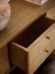 Black Margot Storage Oak Veneer Console Table - Image 6 of 12