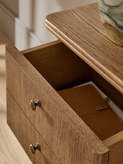 Black Margot Storage Oak Veneer Console Table - Image 7 of 12