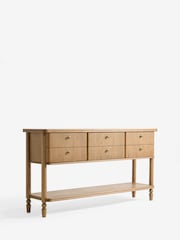 Black Margot Storage Oak Veneer Console Table - Image 9 of 12