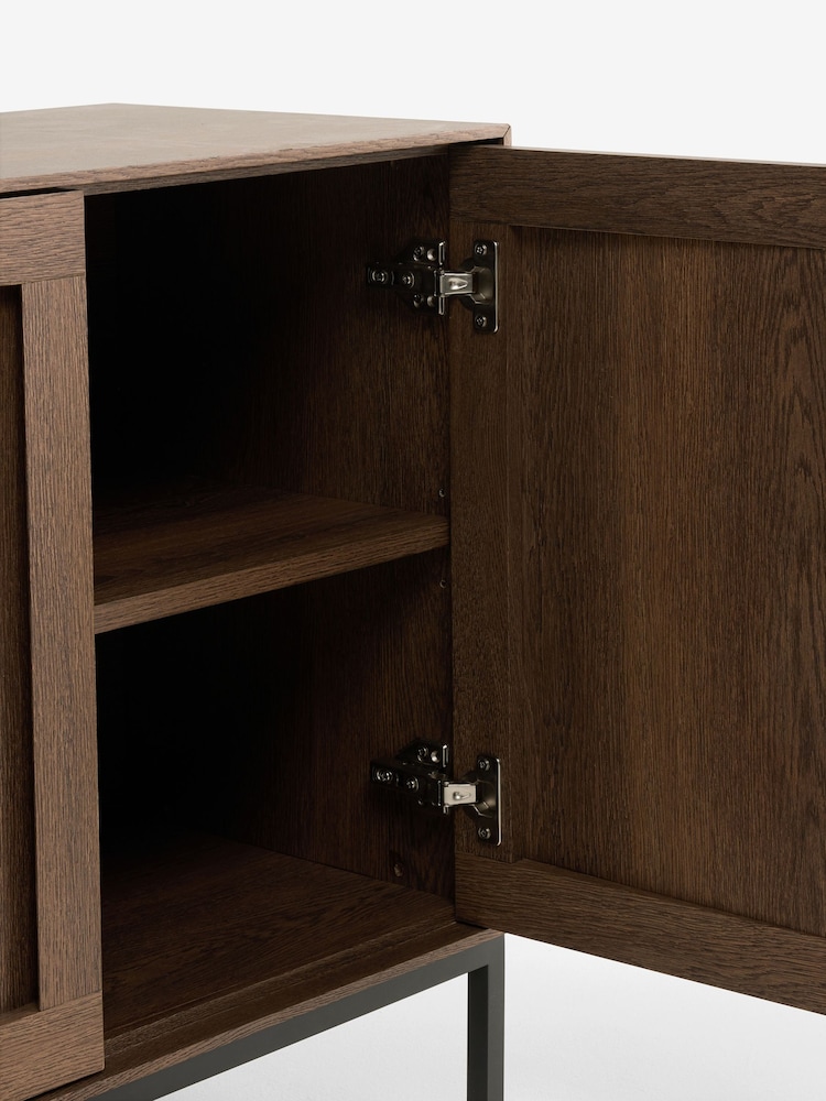 Dark Natural Oswin Oak Effect Large Sideboard - Image 5 of 5 Dark Natural Oswin Oak Effect Large Sideboard - Image 5 of 5
