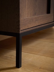 Dark Natural Oswin Oak Effect Large Sideboard - Image 7 of 11