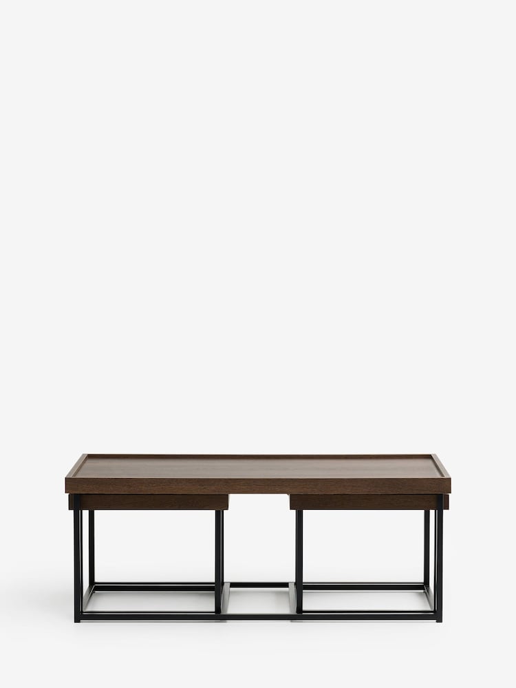 Dark Natural Oswin Oak Effect Coffee Table - Image 1 of 6 Dark Natural Oswin Oak Effect Coffee Table - Image 1 of 6