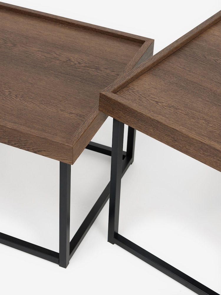 Dark Natural Oswin Oak Effect Coffee Table - Image 10 of 10 Dark Natural Oswin Oak Effect Coffee Table - Image 10 of 10