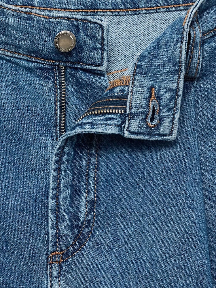 Mango Blue 100% Cotton Denim Bermuda Shorts - Image 6 of 6