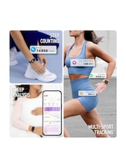Reflex Active Cream Series 53 Smart Nude and Blue Interchangeable Strap Calling Watch - Image 2 of 5