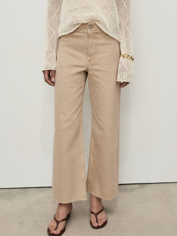 Mango Brown Catherin Culotte High Waist Jeans - Image 1 of 5