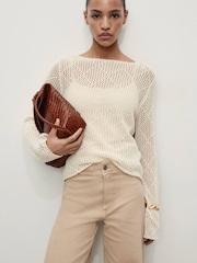 Mango Brown Catherin Culotte High Waist Jeans - Image 3 of 5