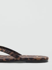 Mango Black Leopard Print Flip Flops - Image 3 of 4