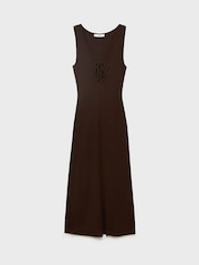 Mango Brown Sleeveless Knit Midi Dress - Image 6 of 7