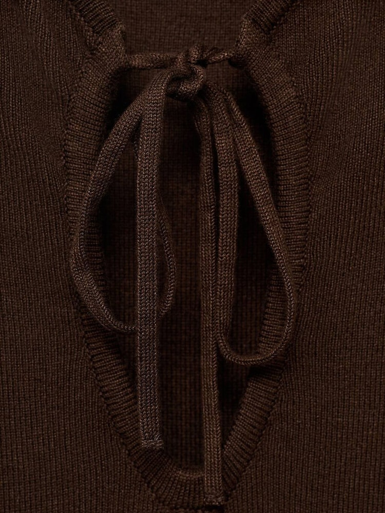 Mango Brown Sleeveless Knit Midi Dress - Image 7 of 7