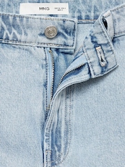 Mango Blue 100% Cotton Denim Bermuda Shorts - Image 4 of 5