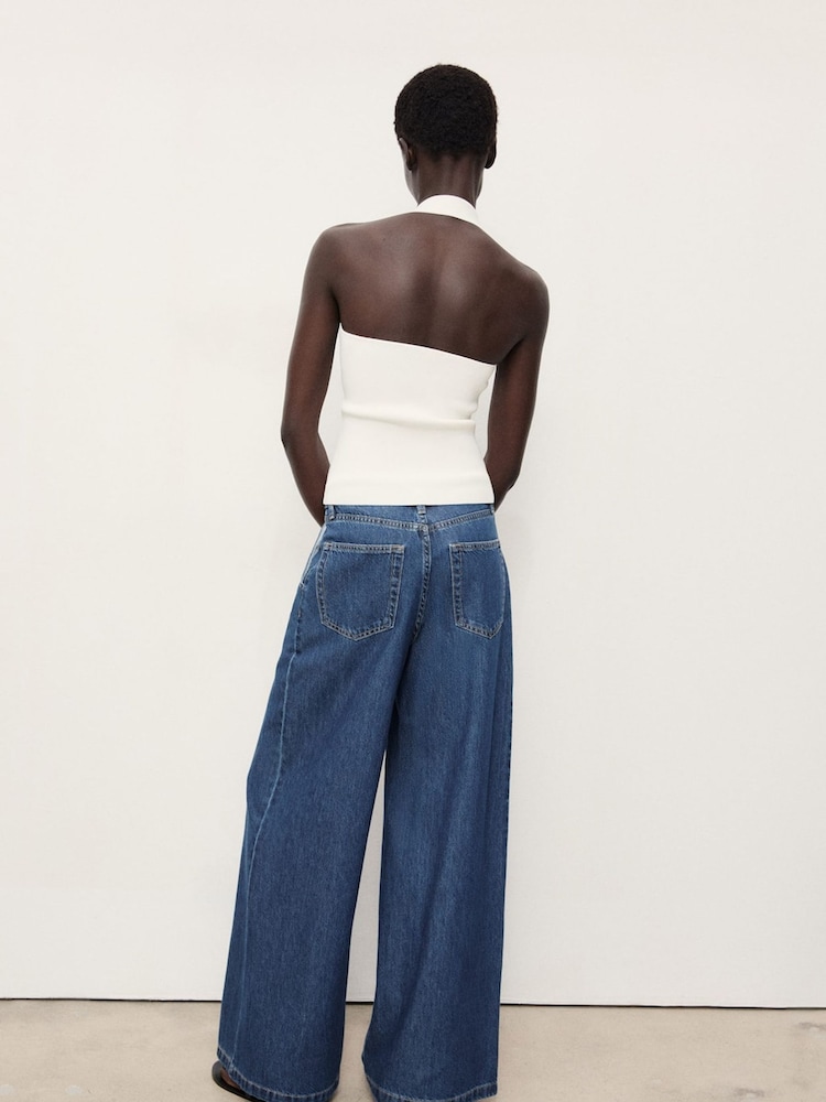Mango Blue Ona Wide Leg Jeans - Image 2 of 6