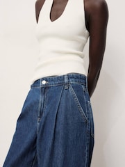 Mango Blue Ona Wide Leg Jeans - Image 4 of 6