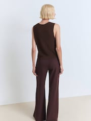 Mango Brown Knitted Waistcoat - Image 3 of 6