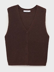 Mango Brown Knitted Waistcoat - Image 5 of 6