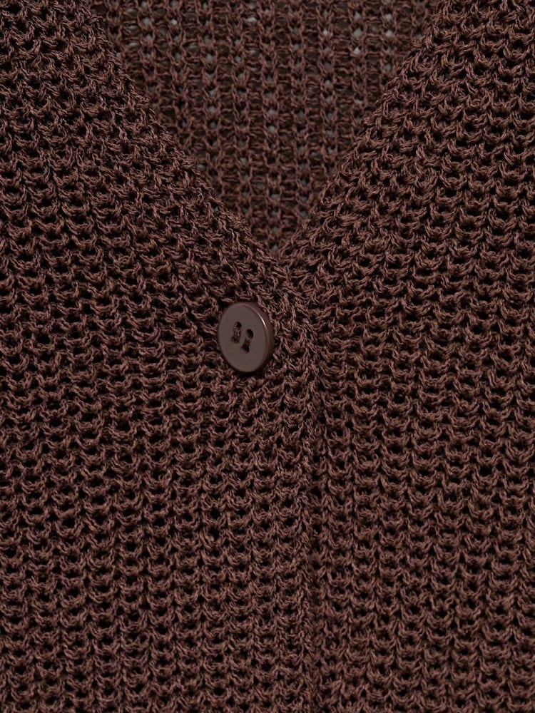 Mango Brown Knitted Waistcoat - Image 6 of 6