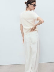 Mango Cream 100% Cotton Short Sleeve Cardigan - Image 2 of 5