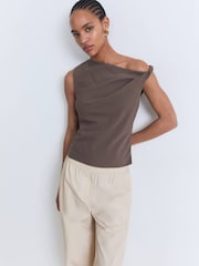 Mango Cream Paperbag Trousers - Image 1 of 5