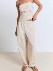 Mango Cream Paperbag Trousers - Image 3 of 5