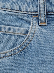 Mango Blue 100% Cotton Denim Bermuda Shorts - Image 4 of 4